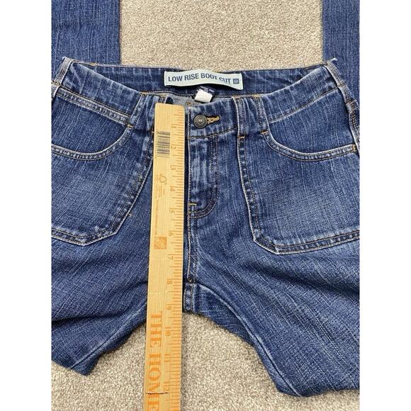 Y2k Grunge Streetwear Gap bootcut jeans sz 4R low rise dark wash Rodeo Western - Picture 9 of 13